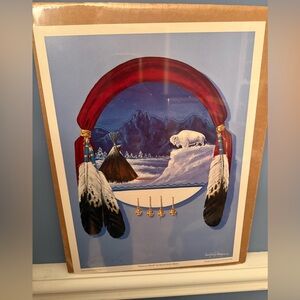 1993 Native American Indian SIGNED Print Western Art Enoch Haney Kelly Western